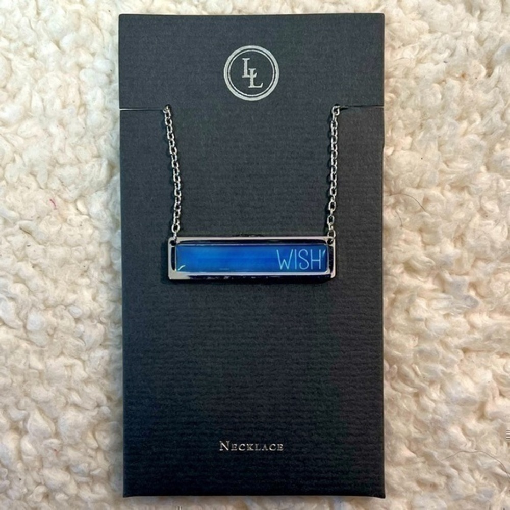 Lucy Lu "WISH" Silver/Enamel Bar Necklace